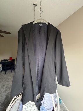 Eileen Fisher Black Open-Front Blazer Jacket